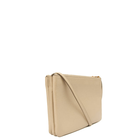 Celine Cross Body Trio in Neutral, Box Calfskin — Side View