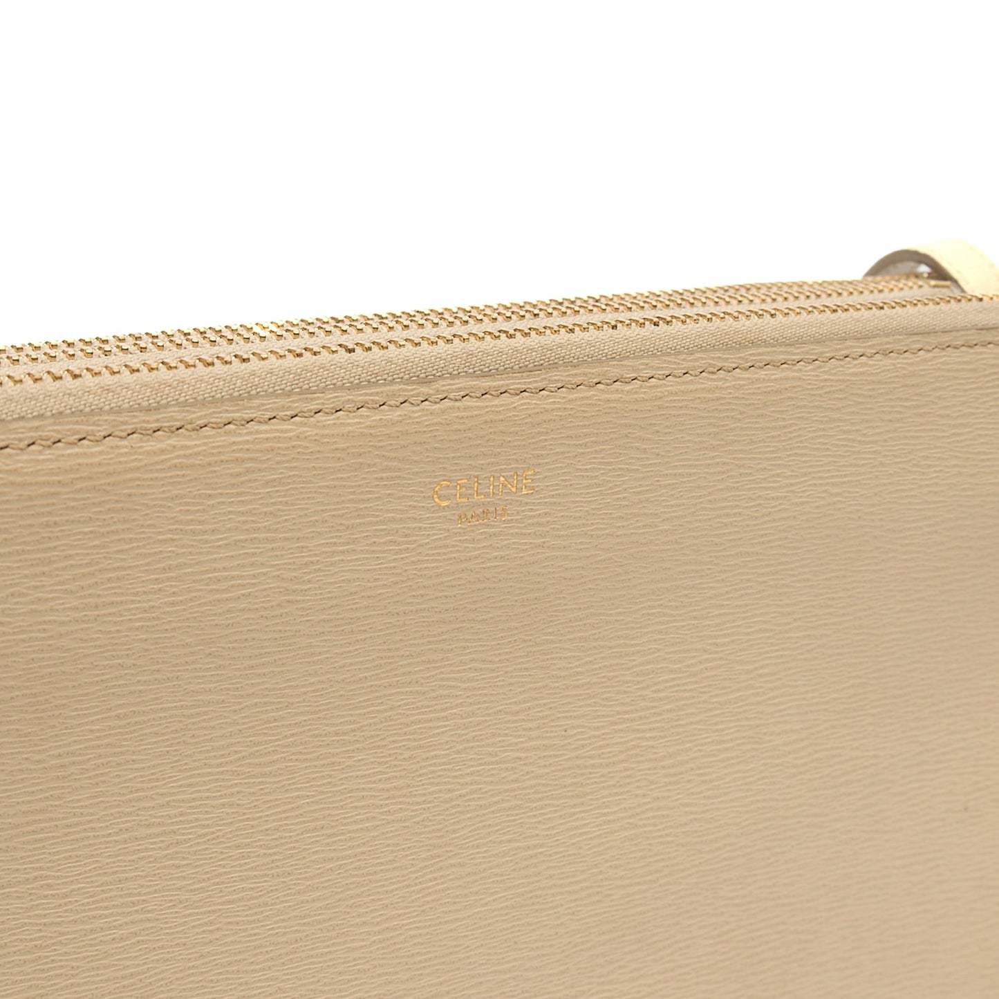 Celine Cross Body Trio in Neutral, Box Calfskin — Top View