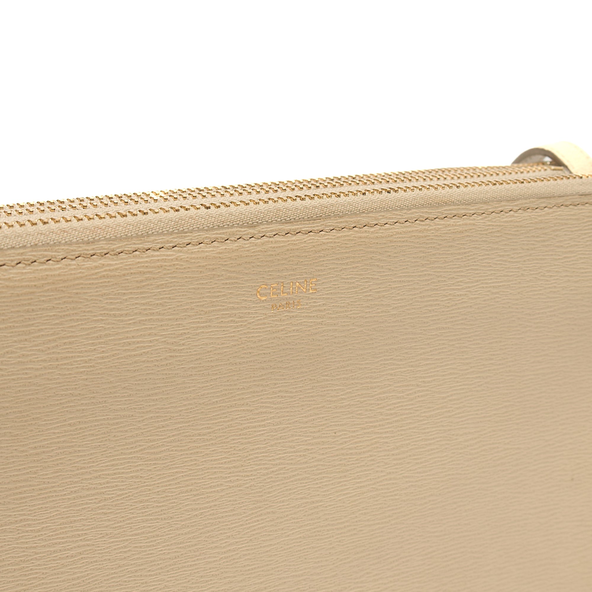 Celine Cross Body Trio in Neutral, Box Calfskin — Top View