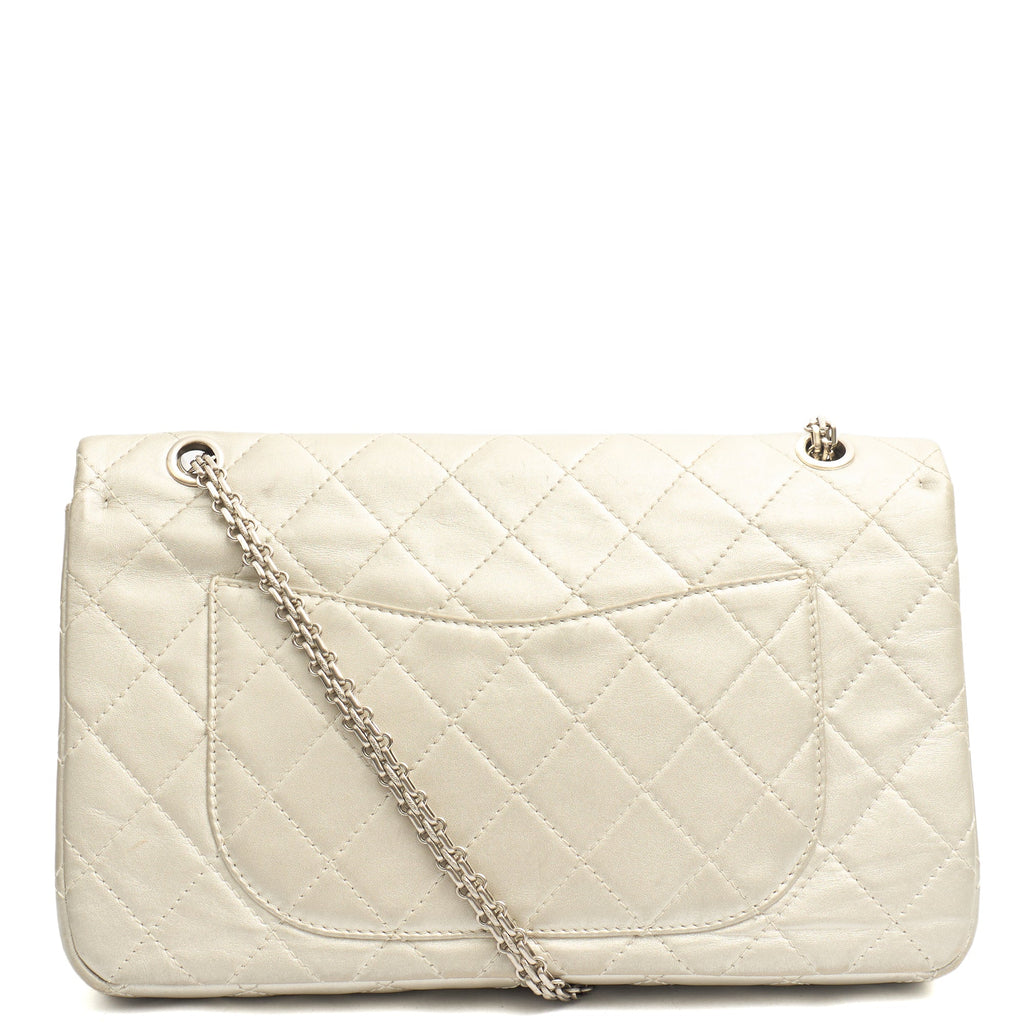 Chanel Shoulder Bag 2.55 Reissue - Maxi in Metallic, Lambskin Leather — Top View