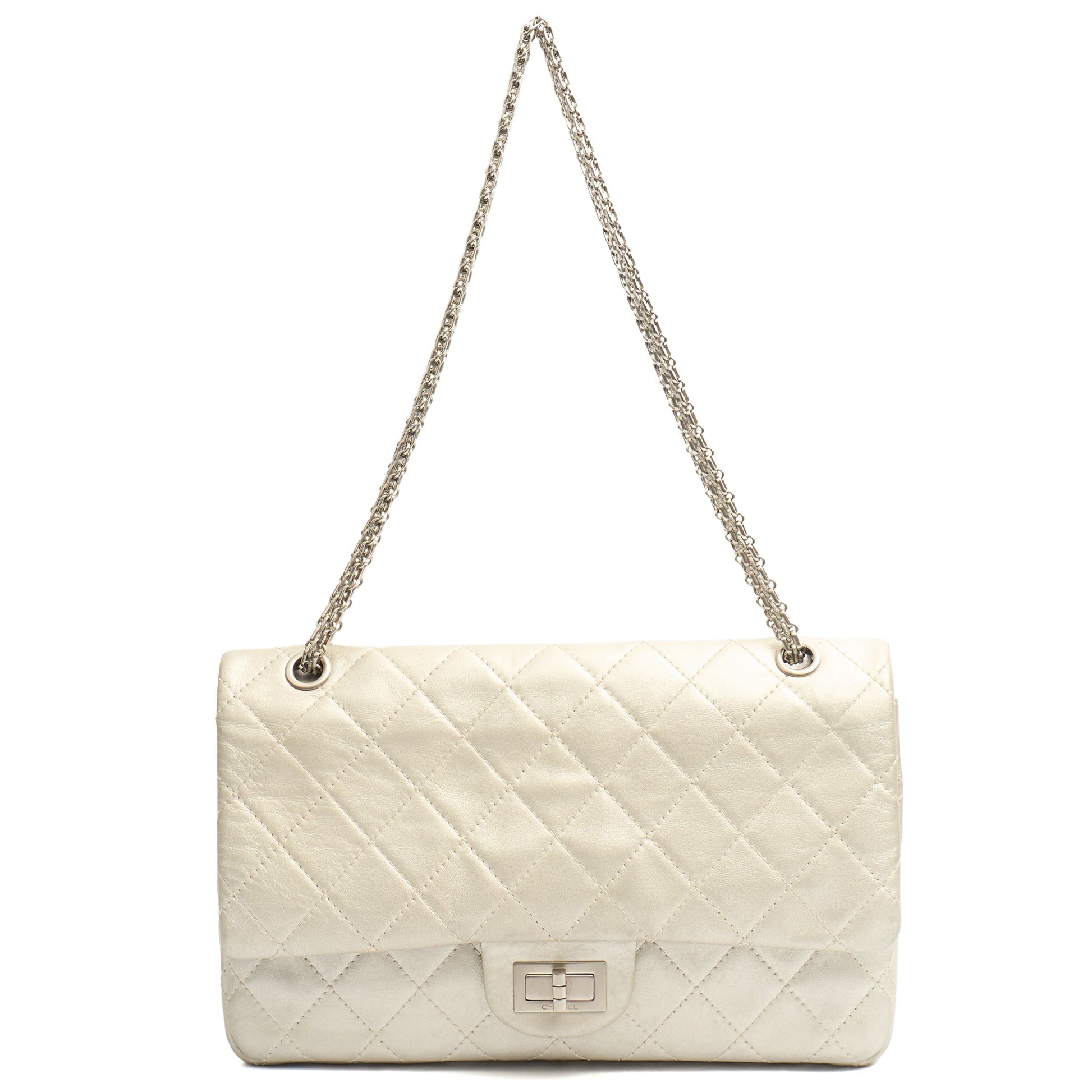 Chanel Shoulder Bag 2.55 Reissue - Maxi in Metallic, Lambskin Leather — Alternate View 7