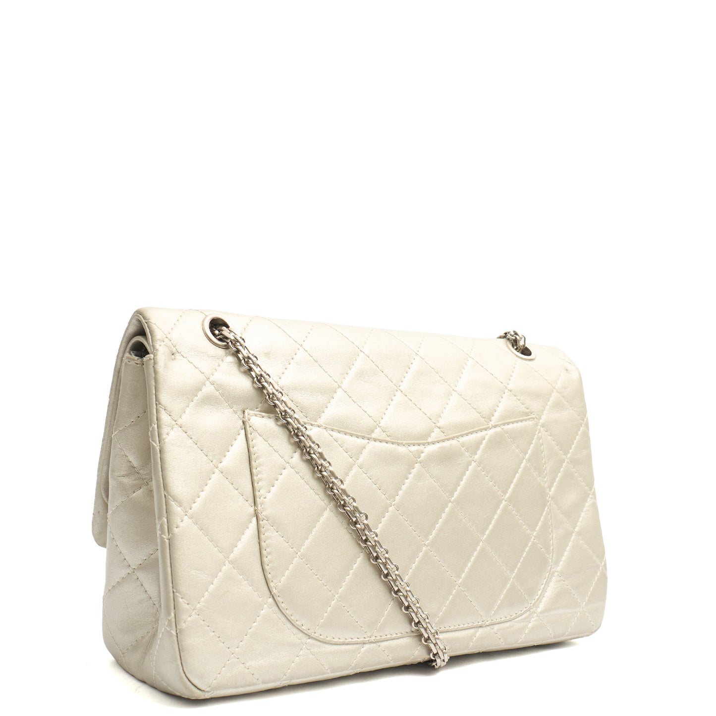 Chanel Shoulder Bag 2.55 Reissue - Maxi in Metallic, Lambskin Leather — Back View