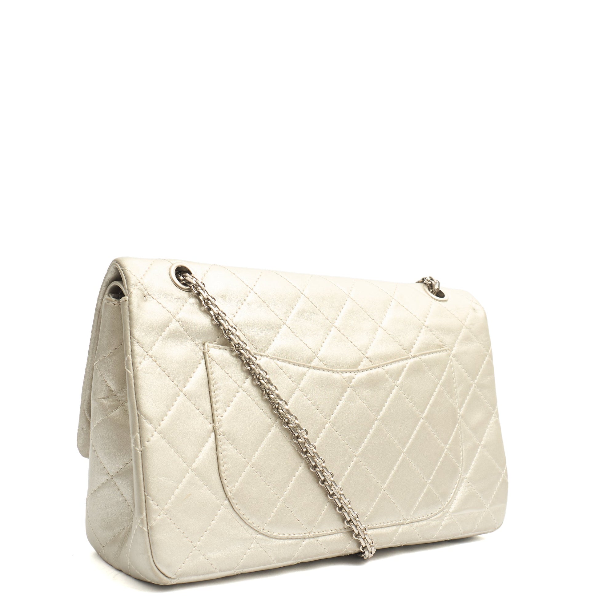 Chanel Shoulder Bag 2.55 Reissue - Maxi in Metallic, Lambskin Leather — Back View