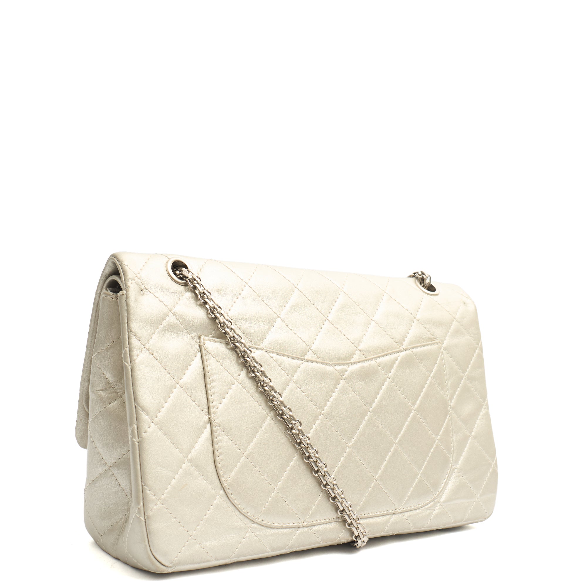 Chanel Shoulder Bag 2.55 Reissue - Maxi in Metallic, Lambskin Leather — Back View