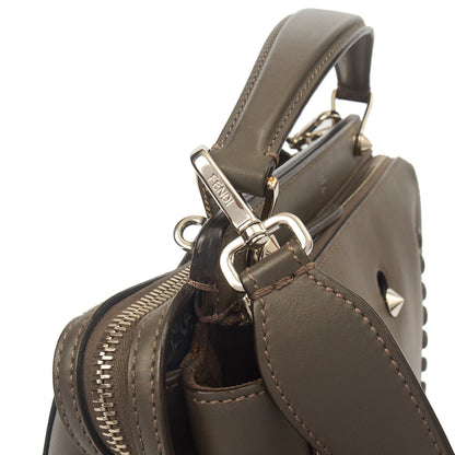 Fendi Tote Dot Com in Grey, Leather — Lifestyle View