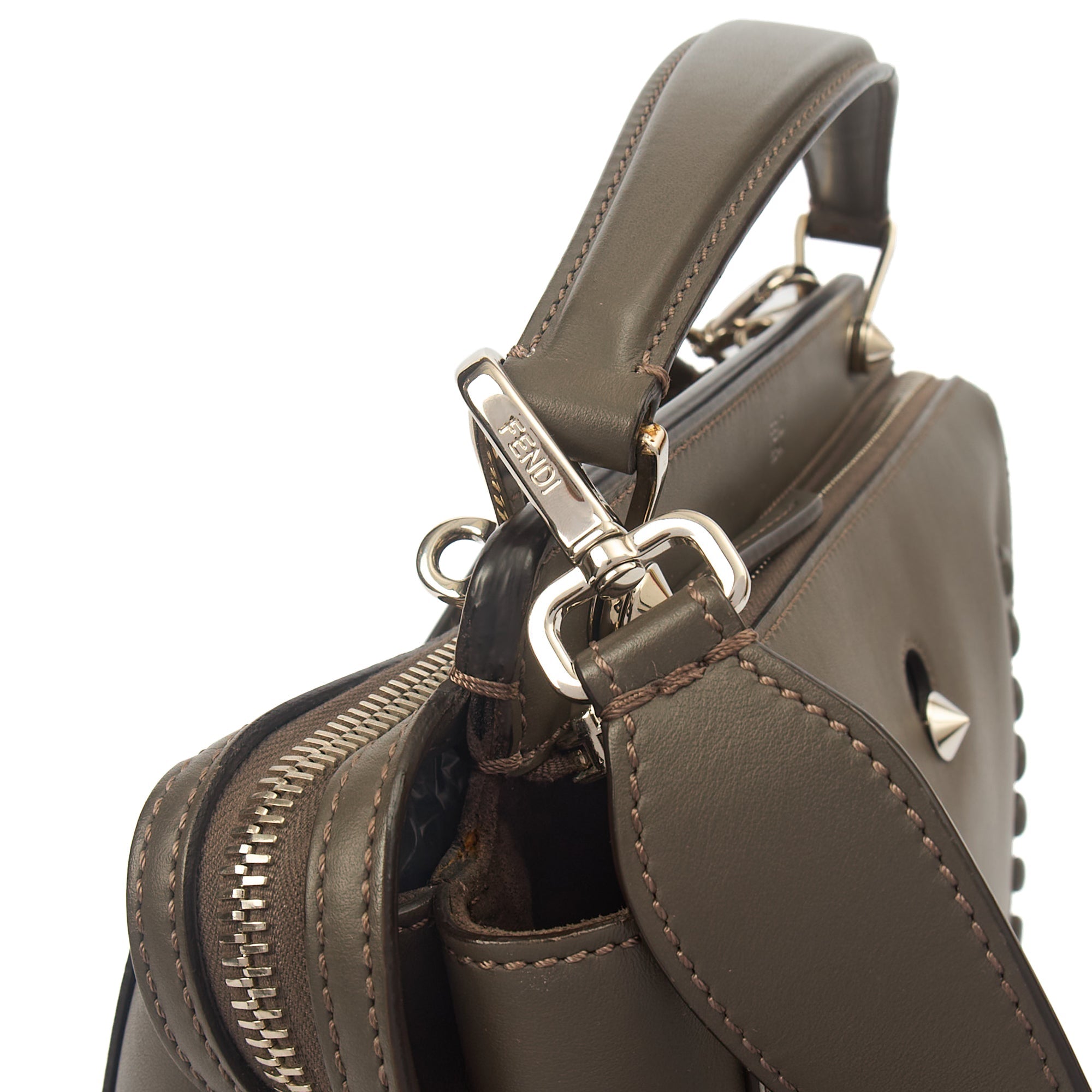 Fendi Tote Dot Com in Grey, Leather — Alternate View 13