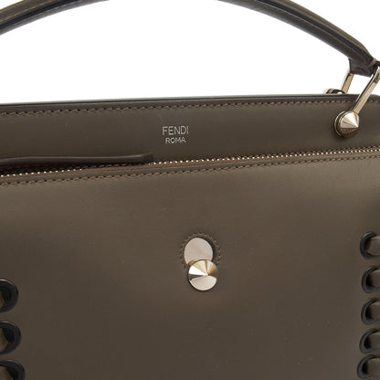 Fendi Tote Dot Com in Grey, Leather — Detail View