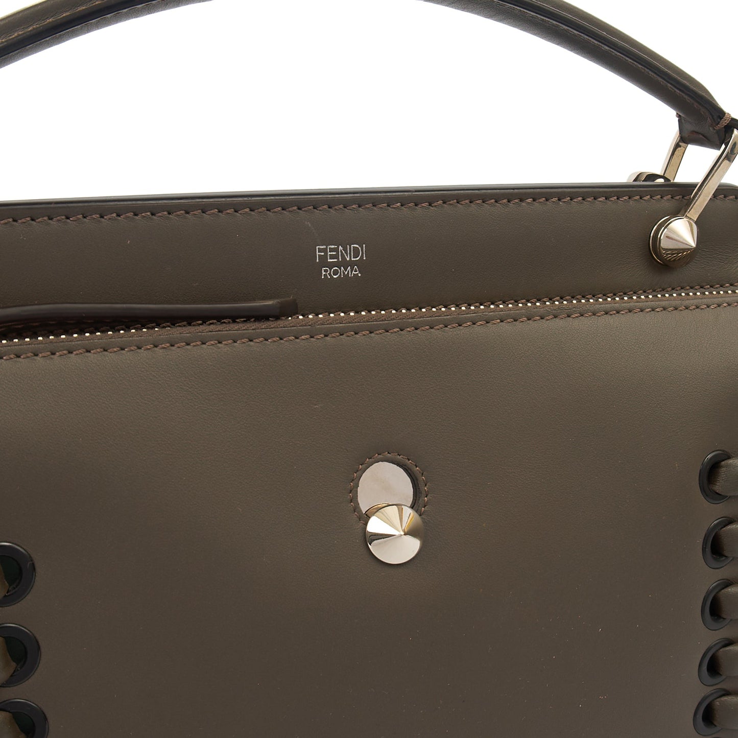 Fendi Tote Dot Com in Grey, Leather — Alternate View 12