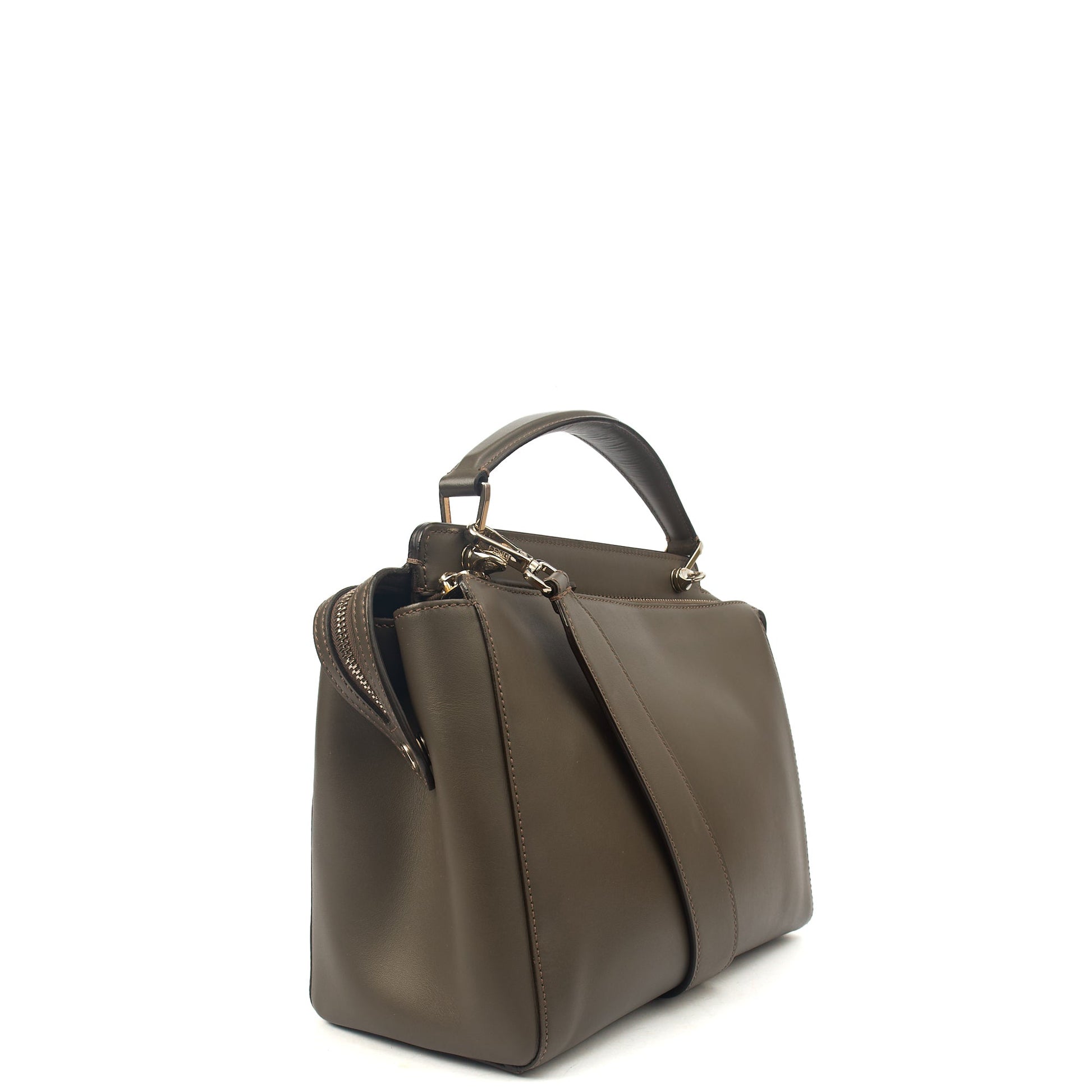 Fendi Tote Dot Com in Grey, Leather — Alternate View 9