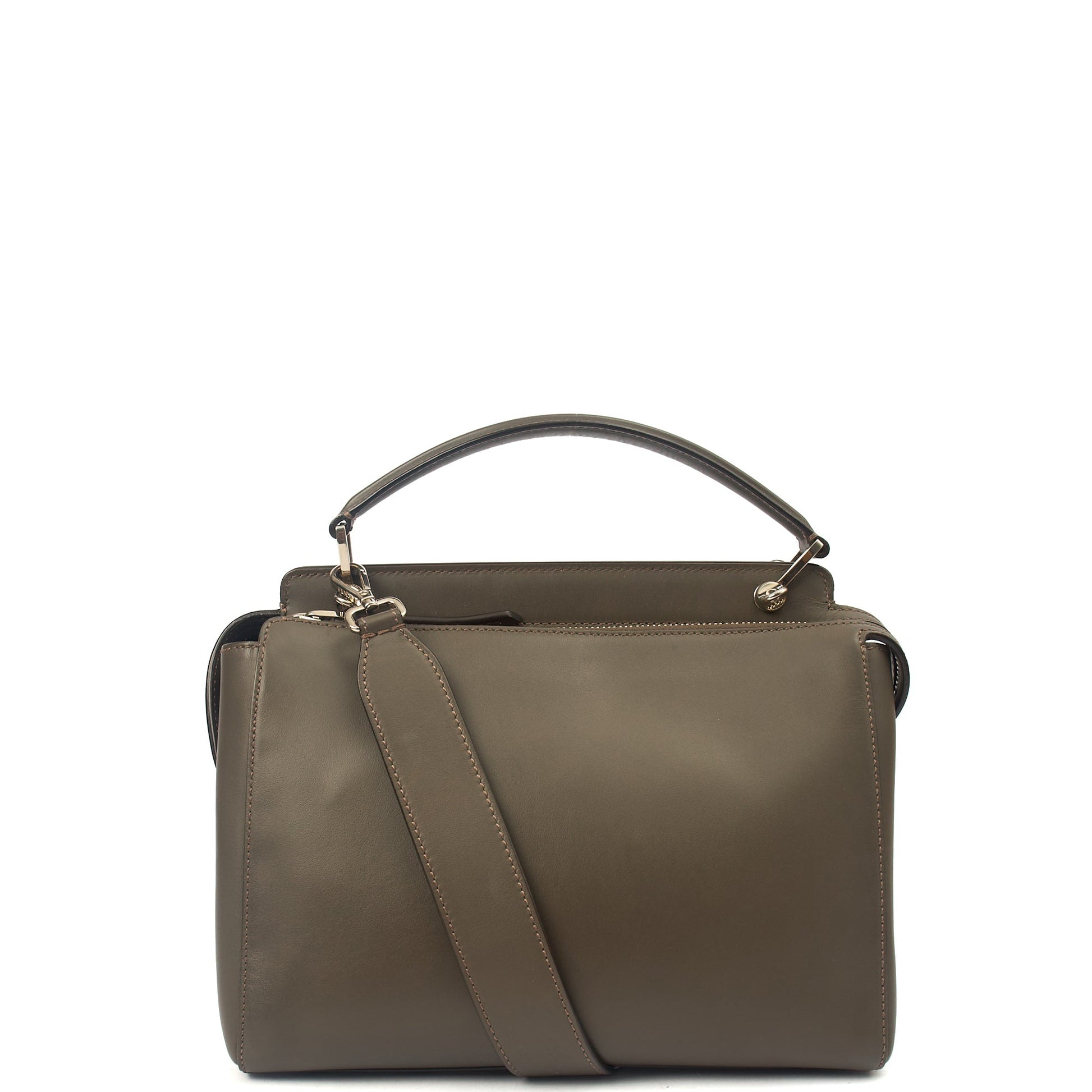 Fendi Tote Dot Com in Grey, Leather — Back View