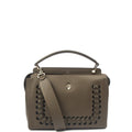 Fendi Tote Dot Com in Grey, Leather — Front View