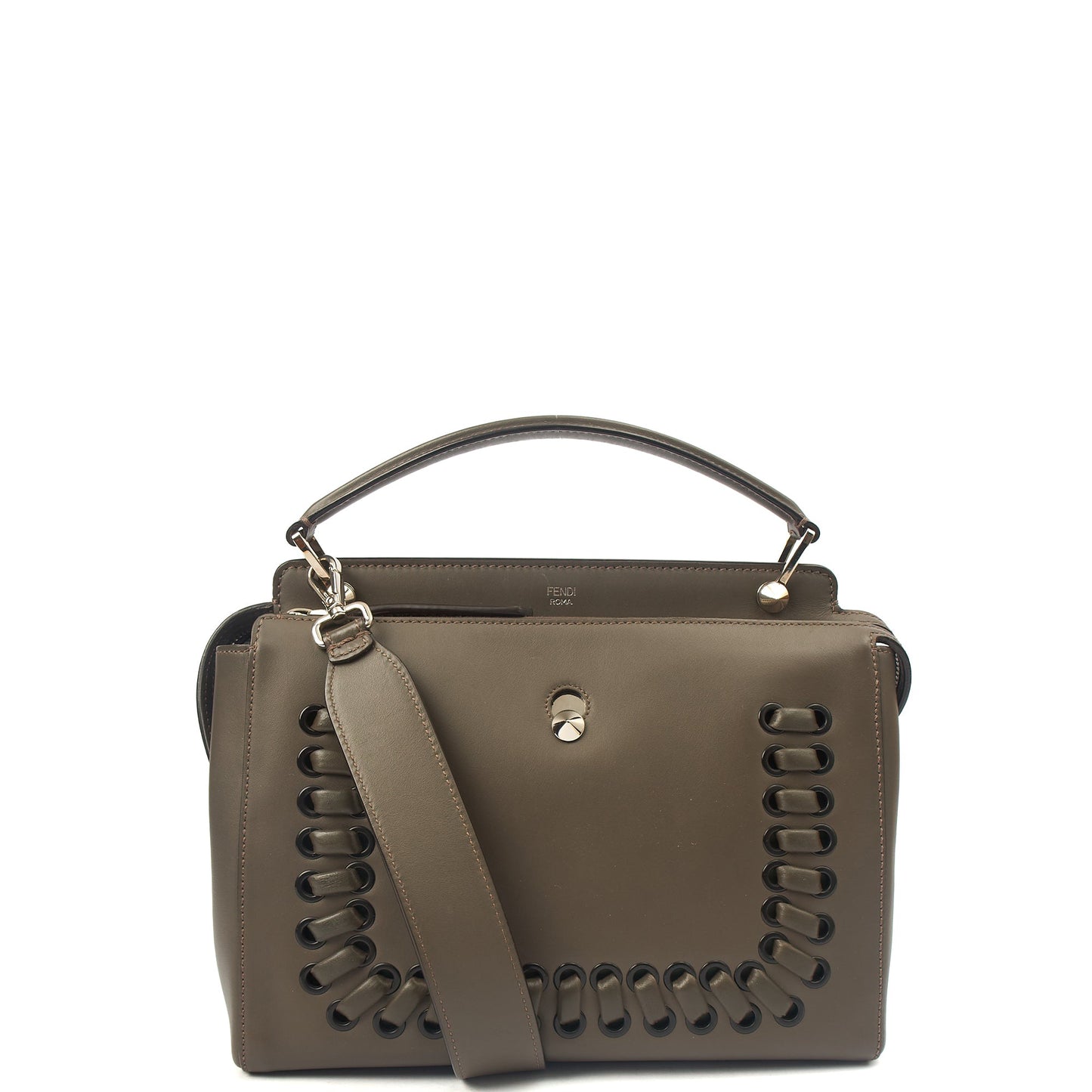 Fendi Tote Dot Com in Grey, Leather — Alternate View 8