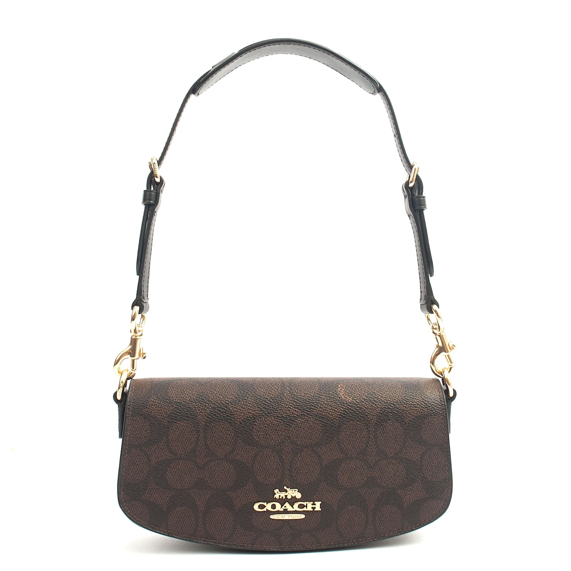 Coach Shoulder Bag Andrea Carryall in Brown, Leather — Front View