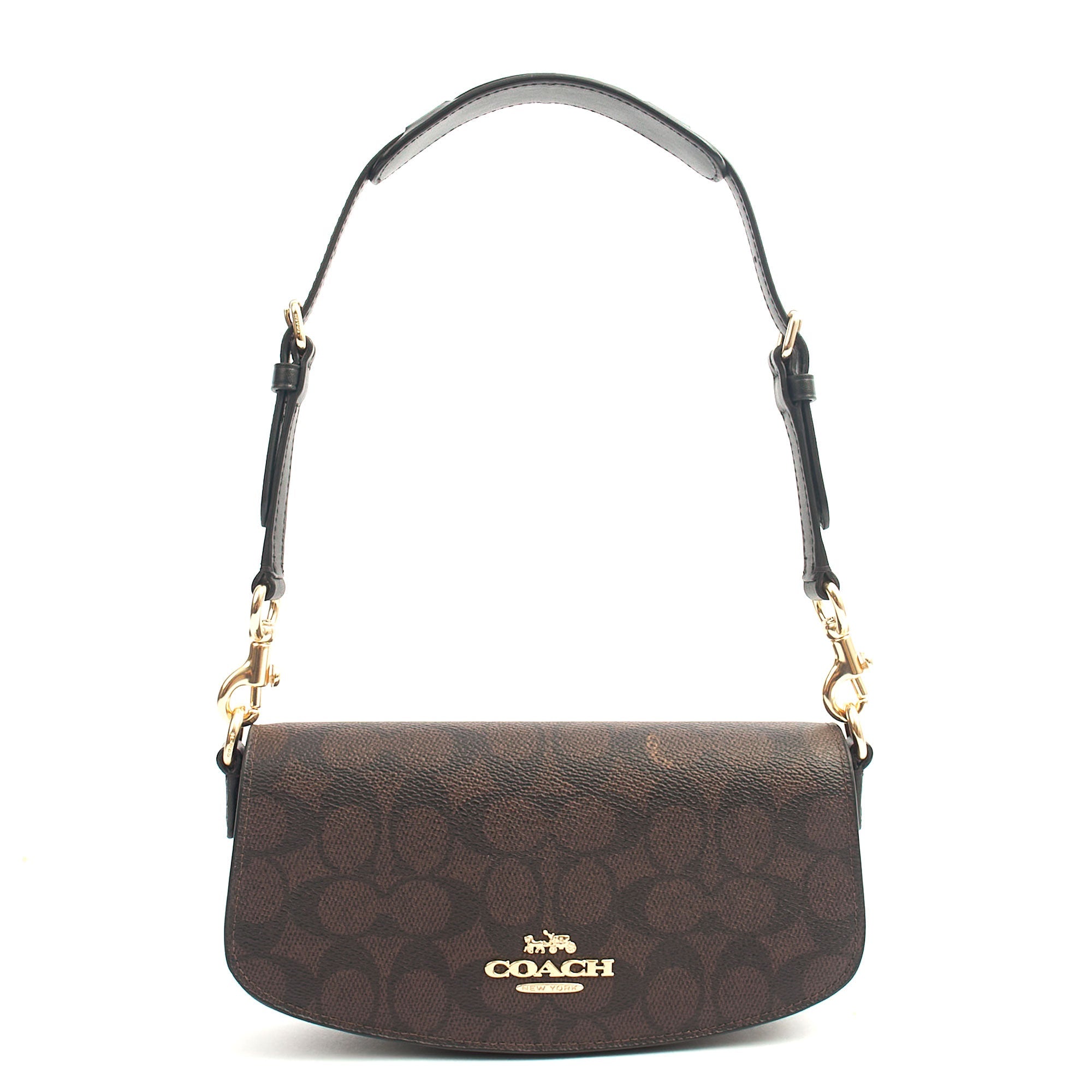 Coach Shoulder Bag Andrea Carryall in Brown, Leather — Front View
