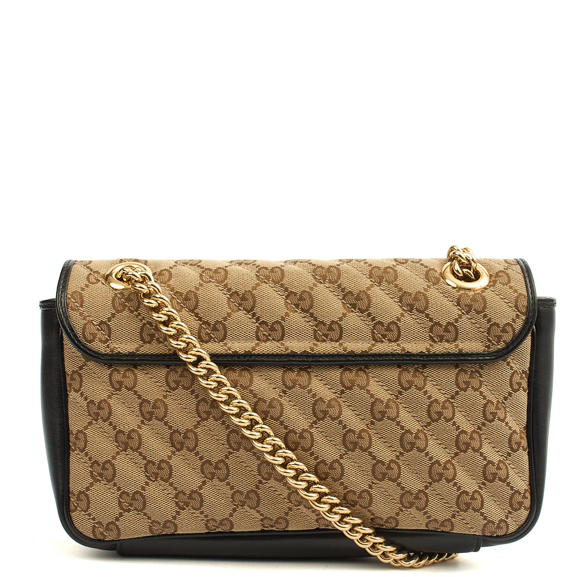 Gucci Shoulder Bag Marmont Shoulder Bag - Small in GG Supreme, Canvas — Back View