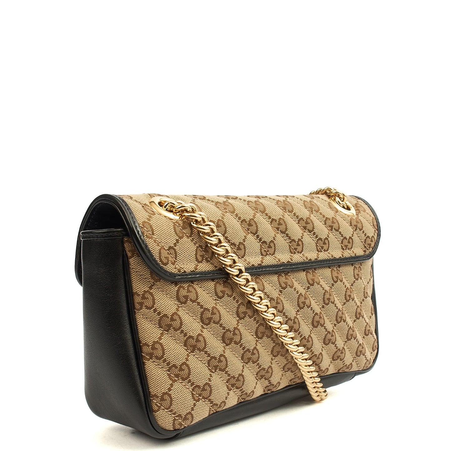 Gucci Shoulder Bag Marmont Shoulder Bag - Small in GG Supreme, Canvas — Side View