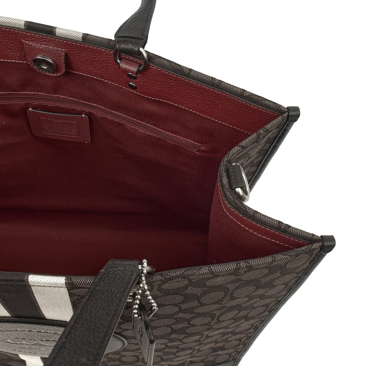 Coach Tote Dempsey Bucket in Grey, Leather — Detail View