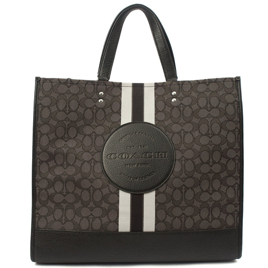 Coach Tote Dempsey Bucket in Grey, Leather — Front View