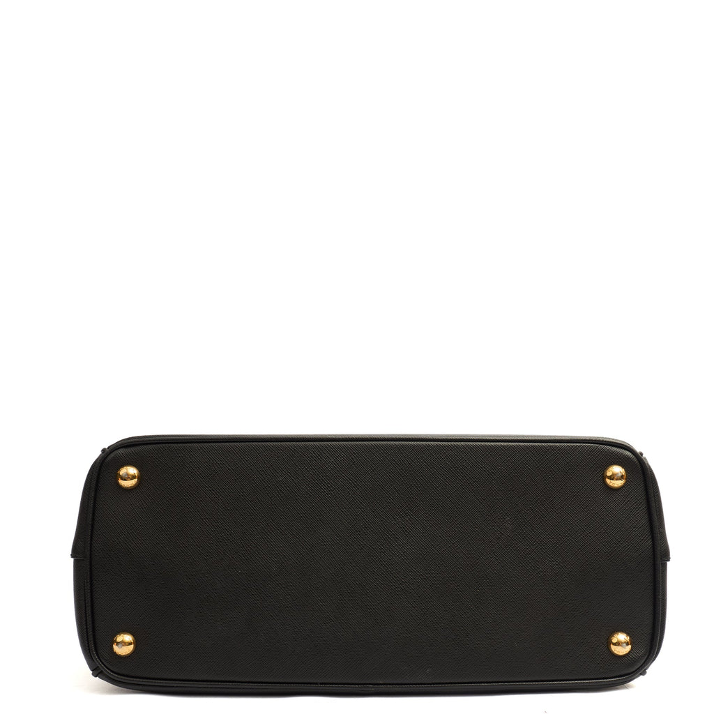 Prada Tote Galleria - Medium Double Zip Tote in Black, Leather — Top View