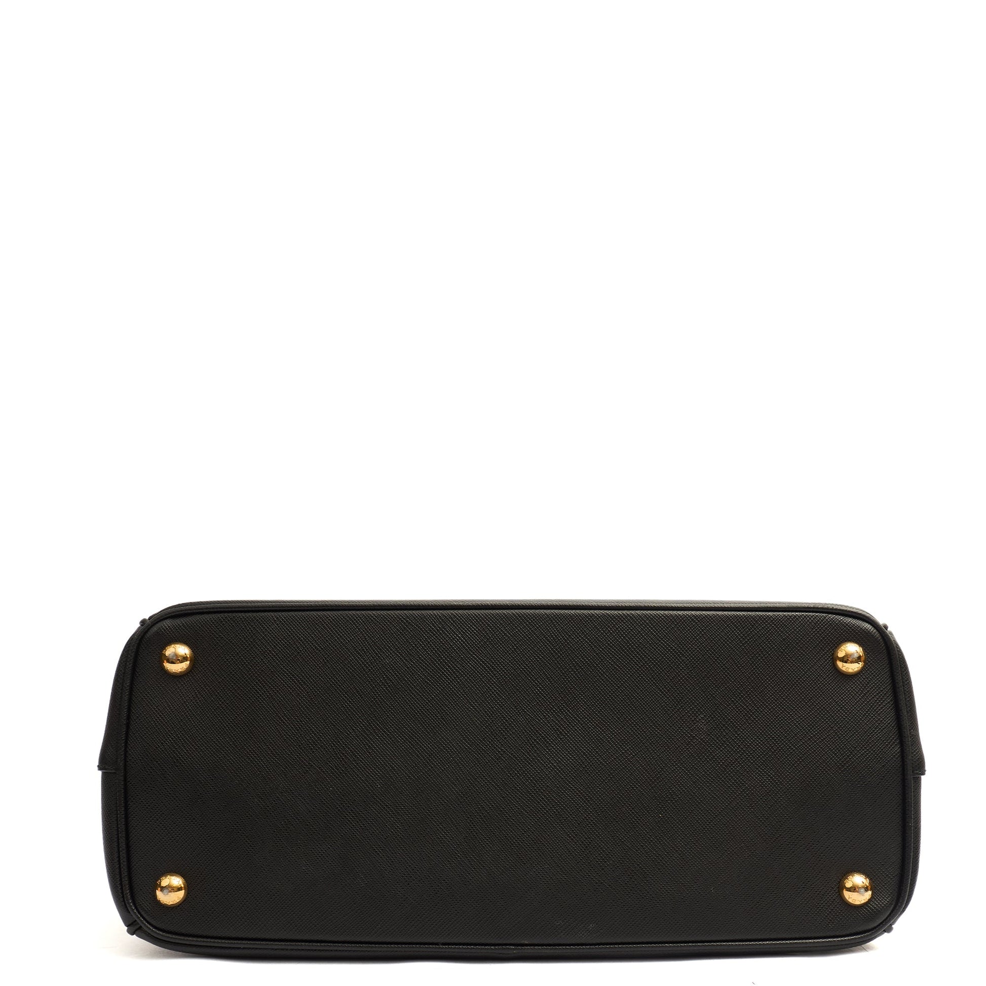 Prada Tote Galleria - Medium Double Zip Tote in Black, Leather — Top View