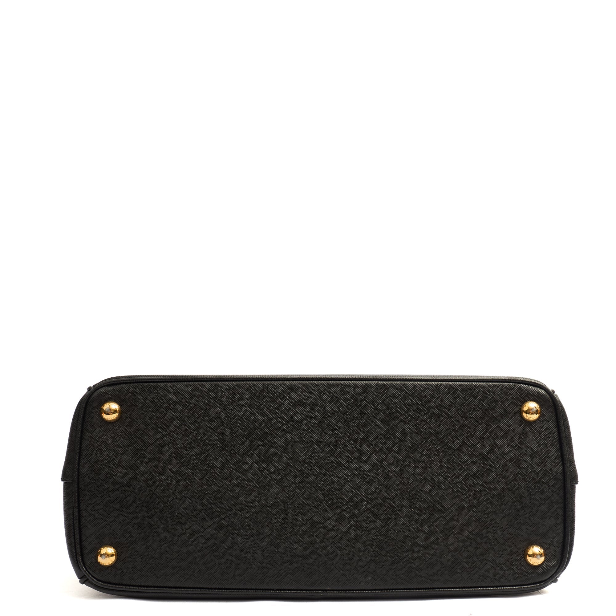 Prada Tote Galleria - Medium Double Zip Tote in Black, Leather — Top View