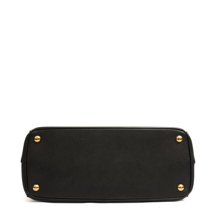 Prada Tote Galleria - Medium Double Zip Tote in Black, Leather — Top View