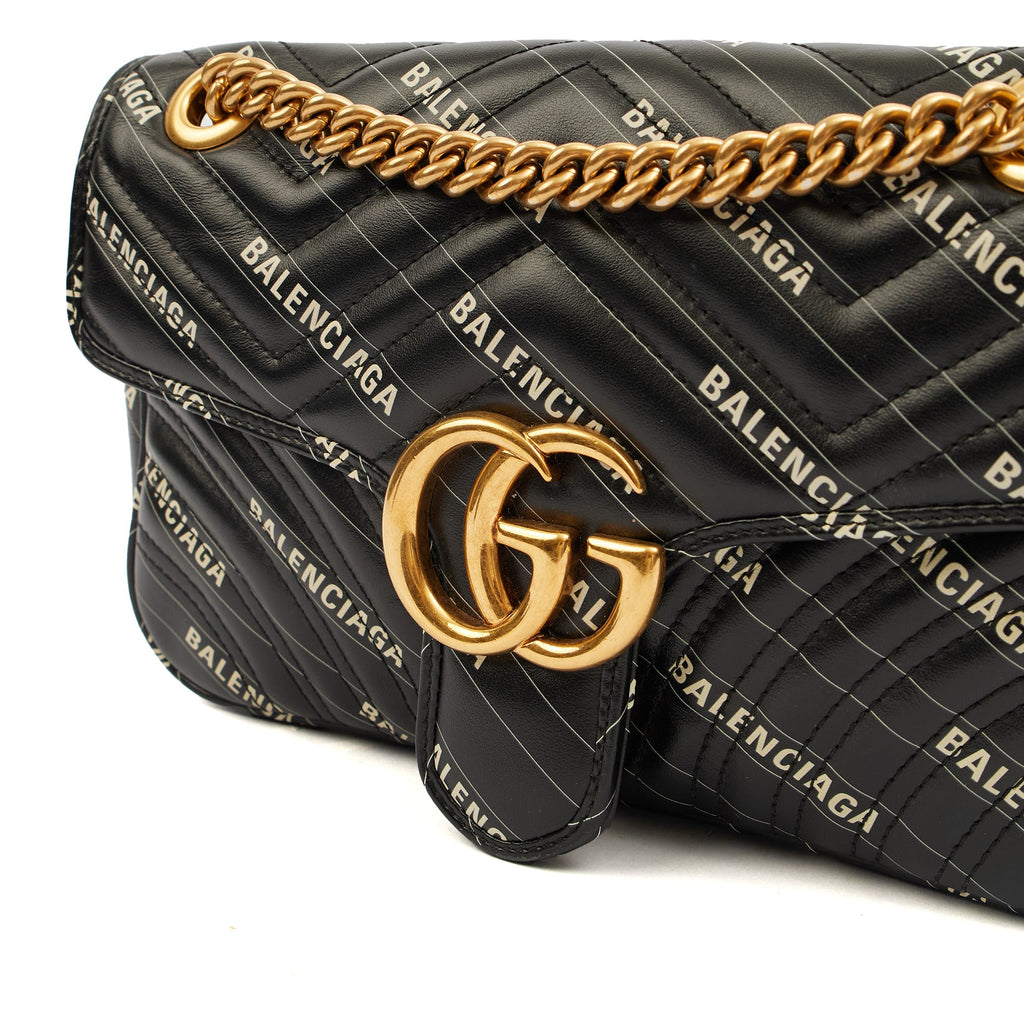 Gucci Shoulder Bag Marmont Shoulder Flap Bag - Medium in Black, Leather — Alternate View 12