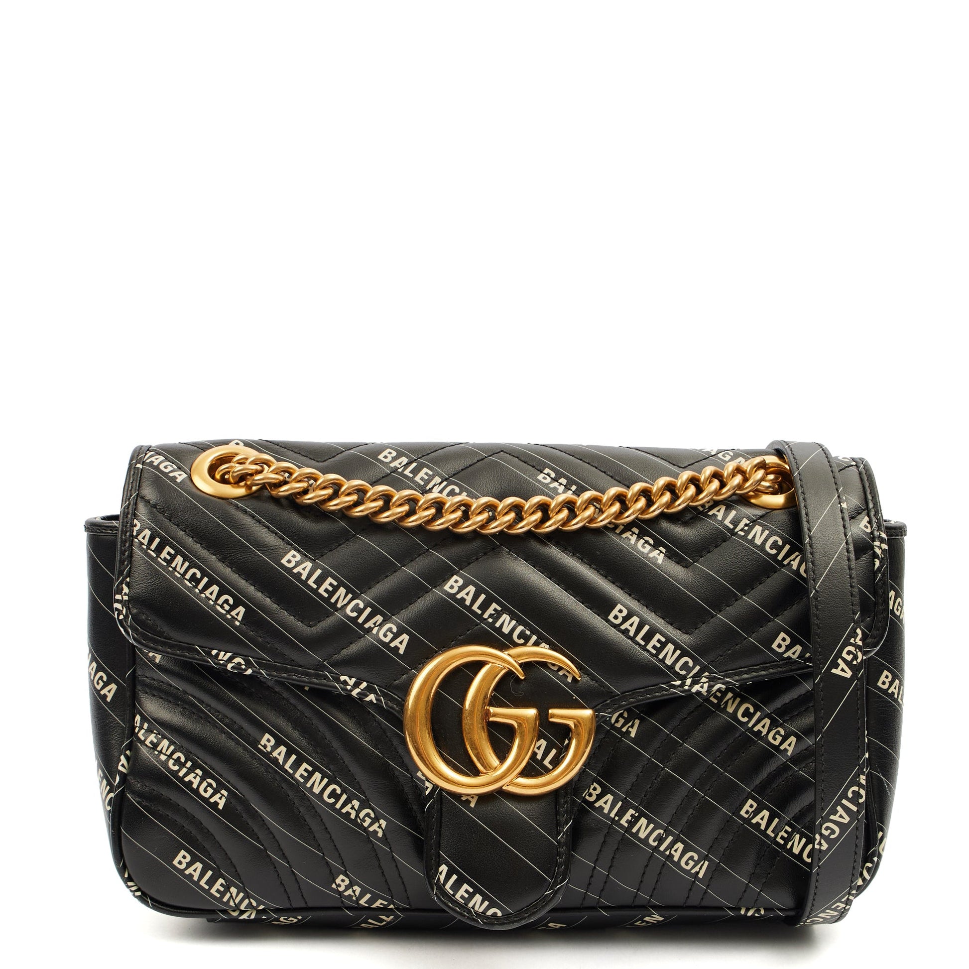 Gucci Shoulder Bag Marmont Shoulder Flap Bag - Medium in Black, Leather — Alternate View 8