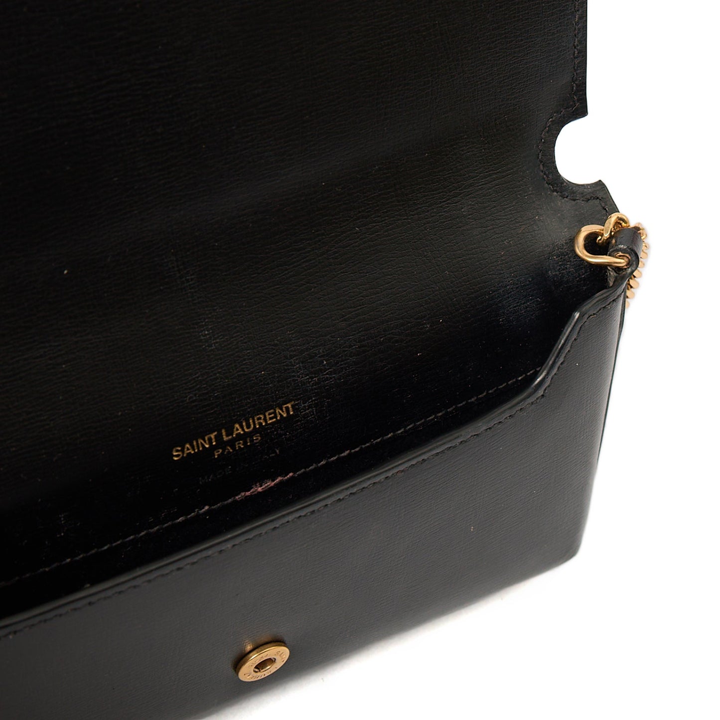 Saint Laurent Cross Body Cassandre Phone Holder in Black, Calfskin Leather — Alternate View 7