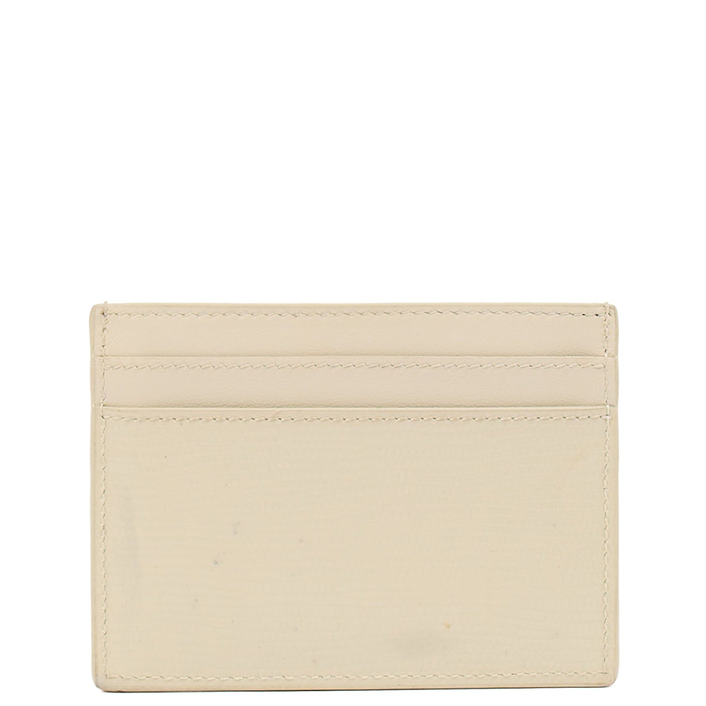 Saint Laurent Card Holder Card Holder in White, Exotic Effect Leather — Top View