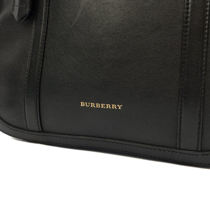 Burberry Top Handle Orchard Bowling Bag- Medium in Black, Leather — Side View