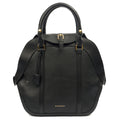 Burberry Top Handle Orchard Bowling Bag- Medium in Black, Leather — Front View