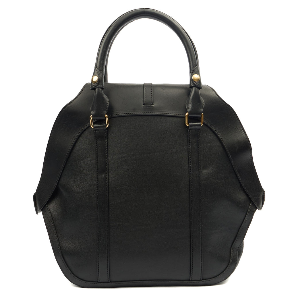 Burberry Top Handle Orchard Bowling Bag- Medium in Black, Leather — Top View