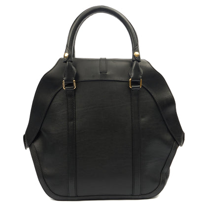 Burberry Top Handle Orchard Bowling Bag- Medium in Black, Leather — Top View