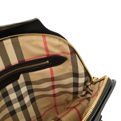 Burberry Top Handle Orchard Bowling Bag- Medium in Black, Leather — Lifestyle View