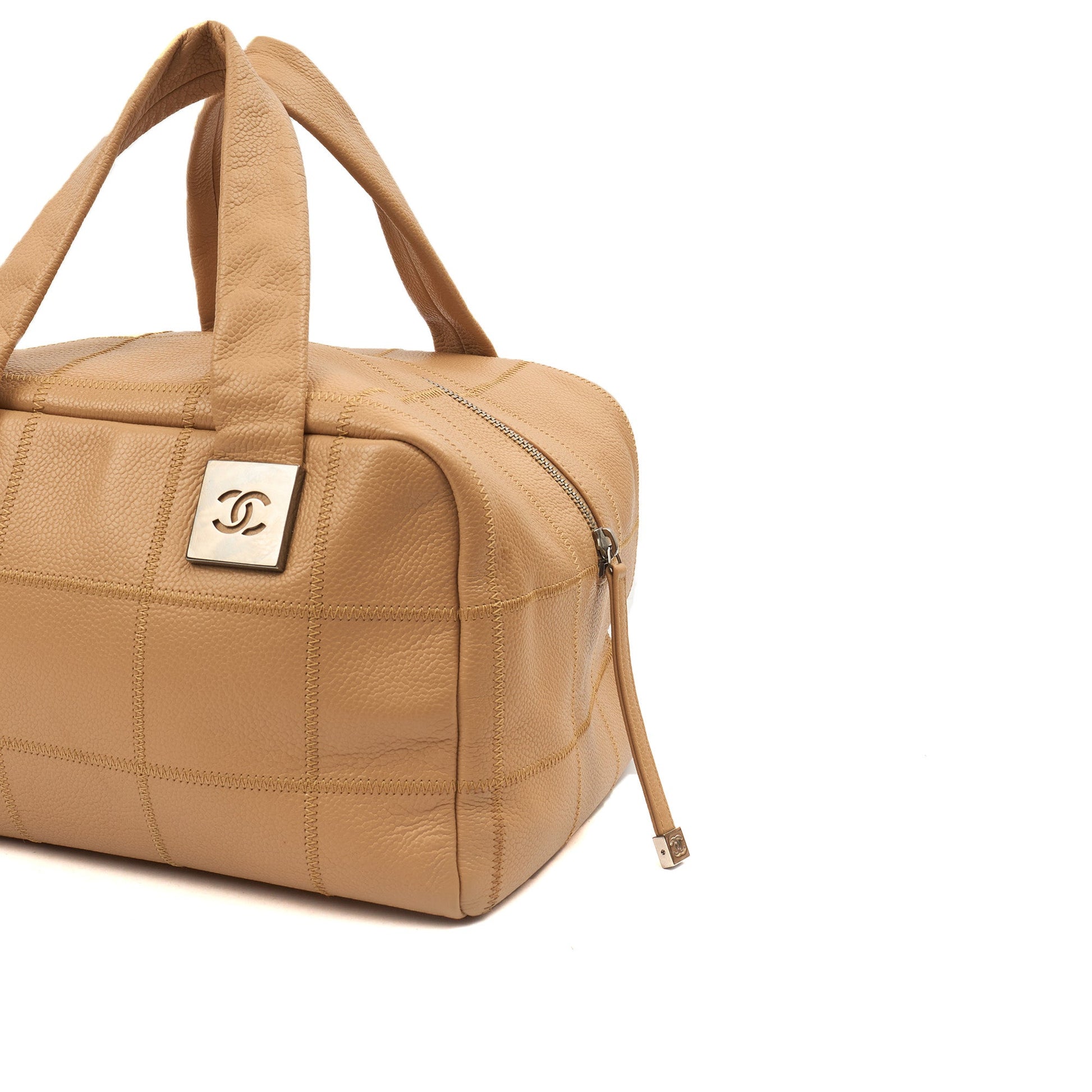 Chanel LAX Square Quilted Bowler Bag in Neutral, Calfskin Leather — Alternate View 15