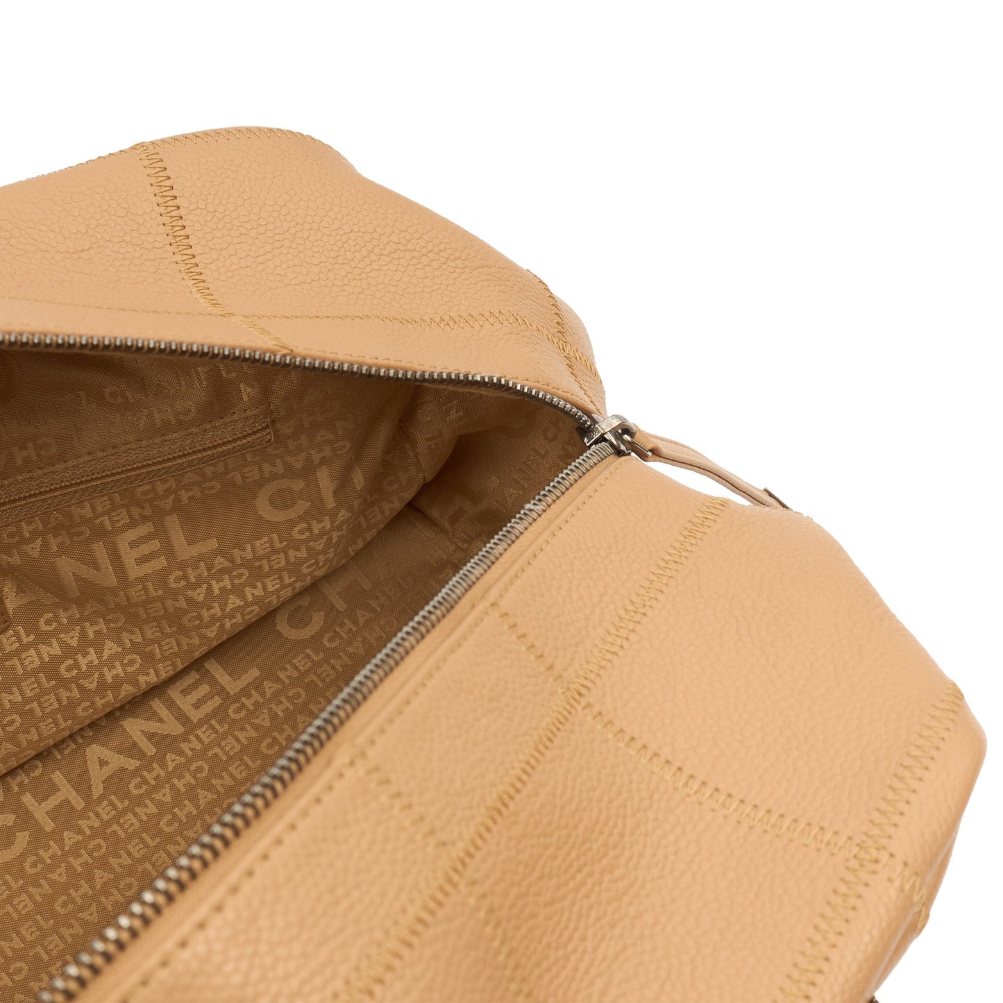Chanel LAX Square Quilted Bowler Bag in Neutral, Calfskin Leather — Alternate View 9