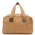 Chanel LAX Square Quilted Bowler Bag in Neutral, Calfskin Leather — Front View