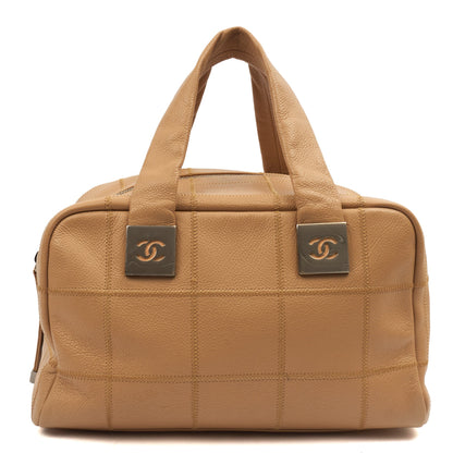 Chanel LAX Square Quilted Bowler Bag in Neutral, Calfskin Leather — Top View