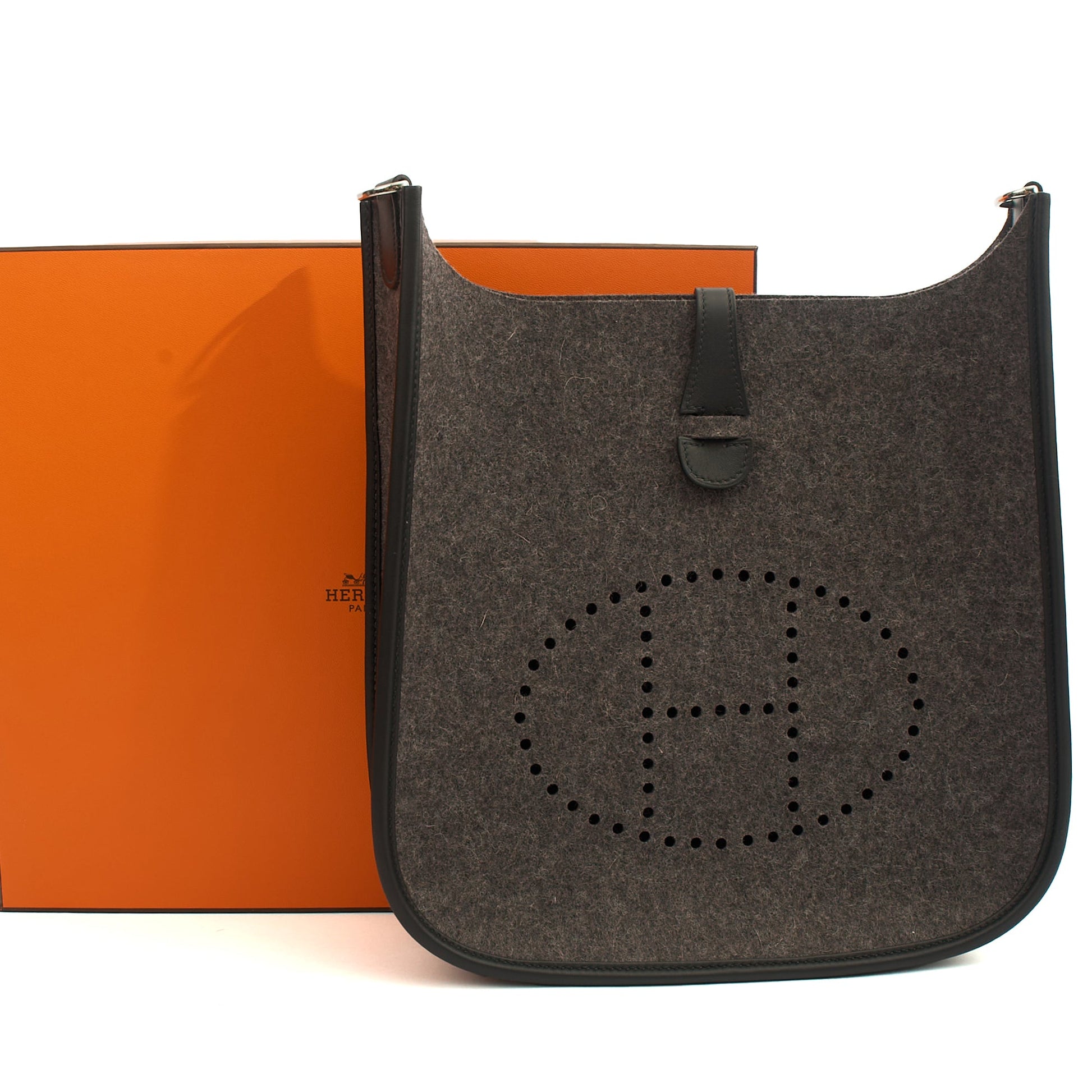 Hermes Evelyne 29 in Black, Canvas — Lifestyle View