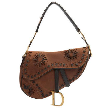 Christian Dior Shoulder Bag Saddle Bag in Brown, Leather — Front View