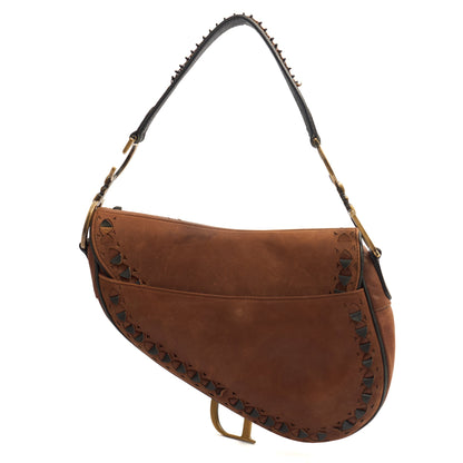 Christian Dior Shoulder Bag Saddle Bag in Brown, Leather — Detail View