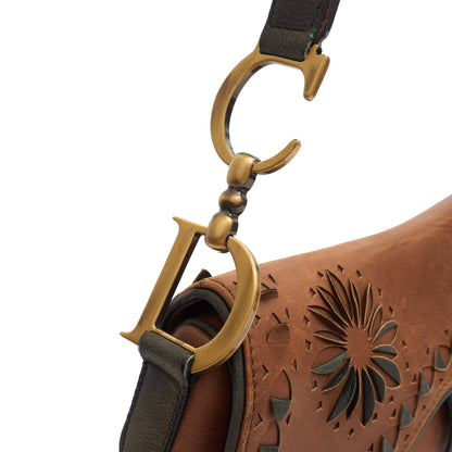 Christian Dior Shoulder Bag Saddle Bag in Brown, Leather — Back View