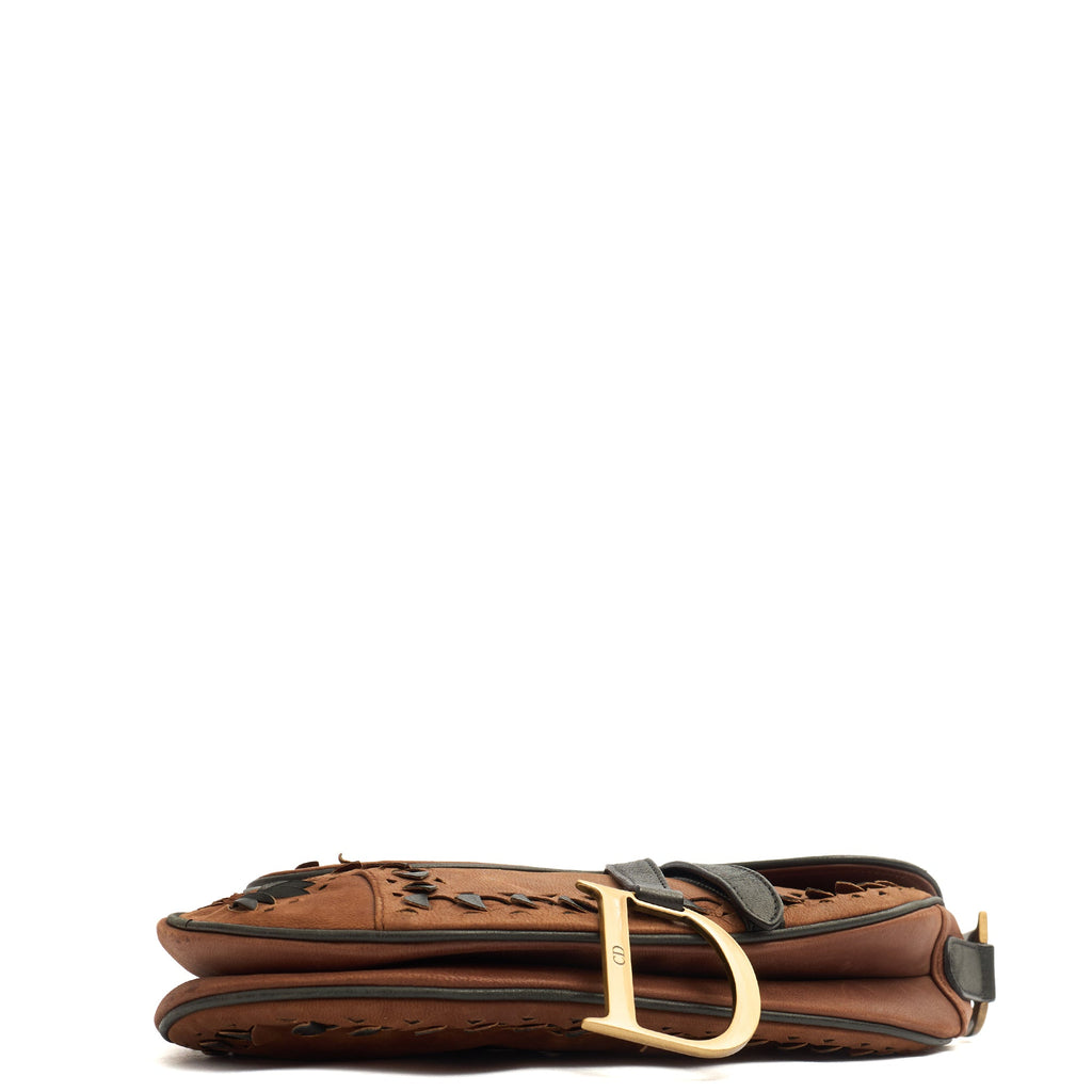 Christian Dior Shoulder Bag Saddle Bag in Brown, Leather — Lifestyle View