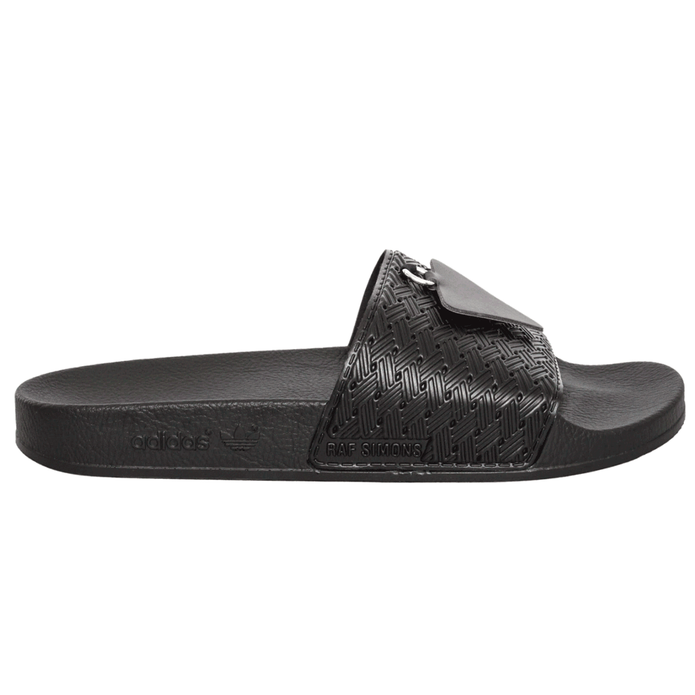 Raf Simons x Adidas Pendant Adilet Sliders Black — UK 3.5 | EU 36 | US 4 — Front View