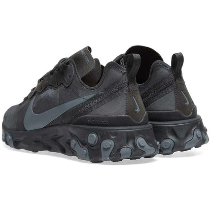 Nike React Element 55 Triple Black — UK 3 | EU 35.5 | US 3.5 — Back View
