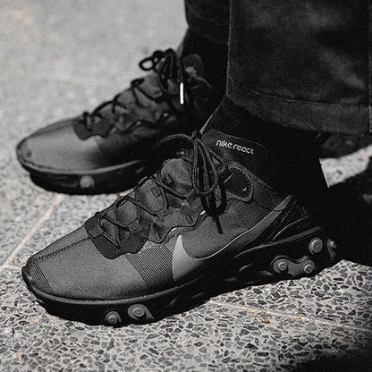 Nike React Element 55 Triple Black — UK 3 | EU 35.5 | US 3.5 — Lifestyle View