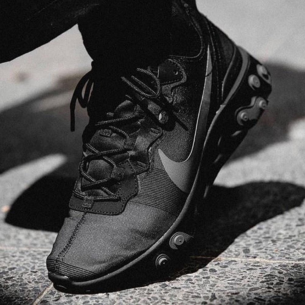 Nike React Element 55 Triple Black — UK 3 | EU 35.5 | US 3.5 — Alternate View 7