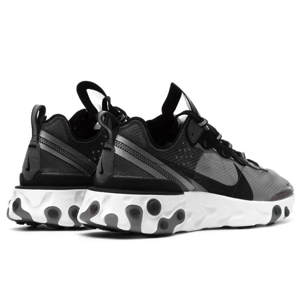Nike React Element 87 Black White — UK 3 | EU 35.5 | US 3.5 — Back View