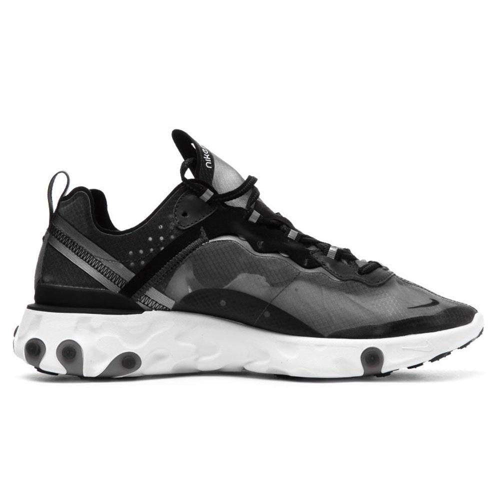 Nike React Element 87 Black White — UK 3 | EU 35.5 | US 3.5 — Top View